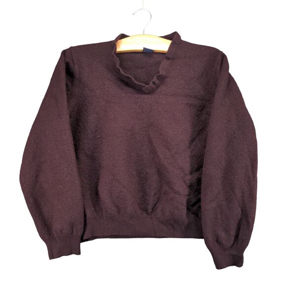 Brooks Brothers Stretch Sweater Womens Large Pullover Burgundy Merino Wool - Picture 1 of 11